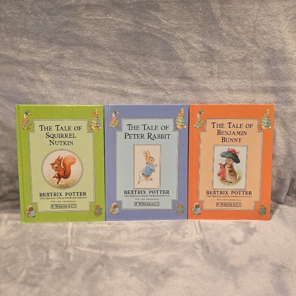 Vtg 1992 Beatrix Potter Peter Rabbit Benjamin Bunny Squirrel Nutkin 3 Book Set